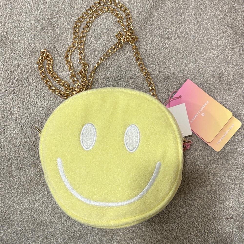 Yellow Smiley Face Crossbody Bag